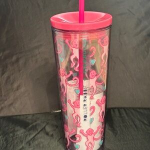 Starbucks Pink and Blue Roller Rabbit Tumbler